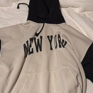PacSun New York Graphic Hoodie - Black and Cream